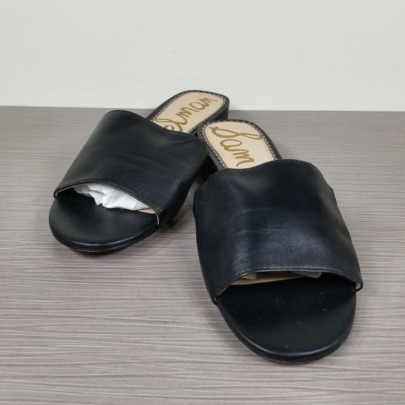 Sam Edelman Kenz Slide Sandal, Black Leather, Womens Size 8 M / 38 - Picture 4 of 13